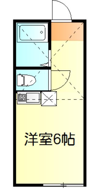 ユナイト衣笠バーナードショー(ワンルーム/2階)の間取り写真