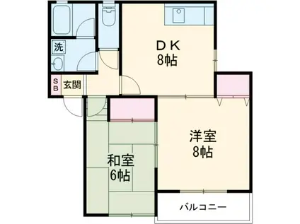 ファミリーハイツA(2DK/2階)の間取り写真