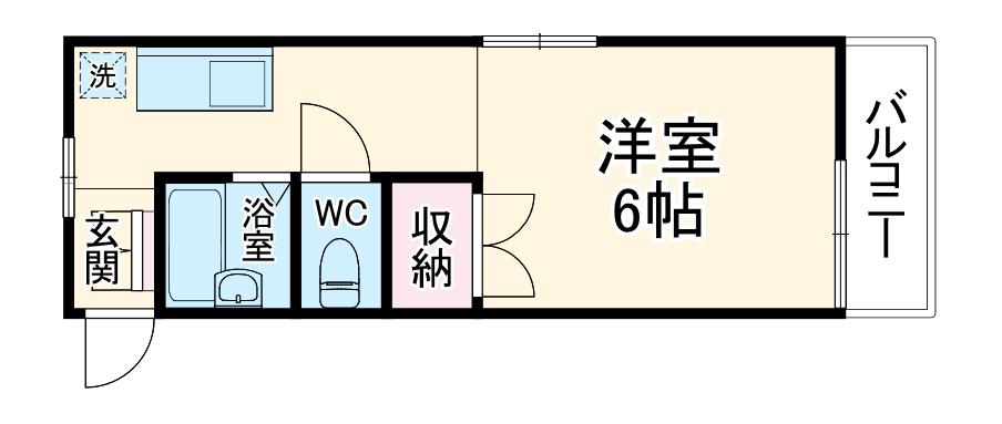 シャンテ逢和(ワンルーム/2階)の間取り写真