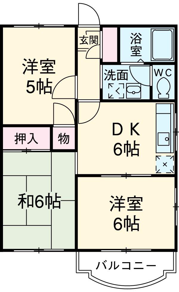 ボナ-ル(3DK/1階)の間取り写真