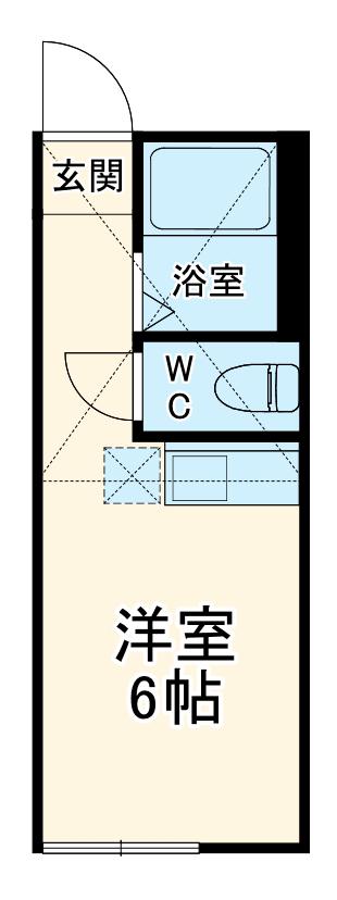 ユナイト横須賀中央グラナダの杜(ワンルーム/2階)の間取り写真