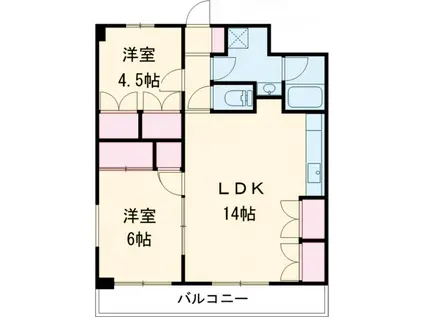 高崎ニートハイツ(2LDK/2階)の間取り写真