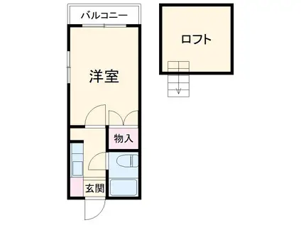 ハイツナカジマ(1K/2階)の間取り写真