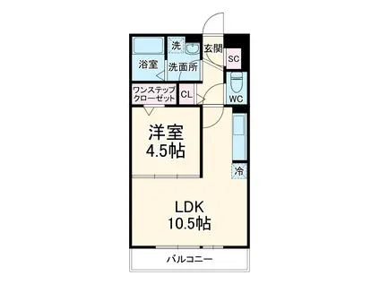 アンクレージュ2(1LDK/3階)の間取り写真