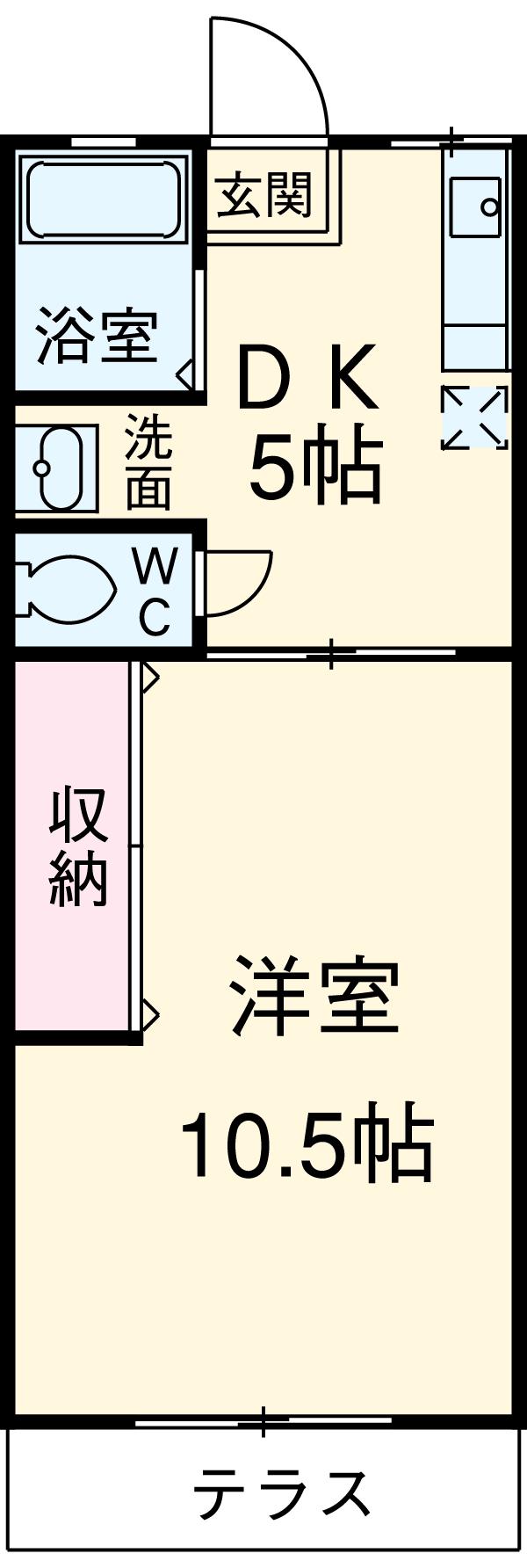 若宮コーポ(1DK/2階)の間取り写真