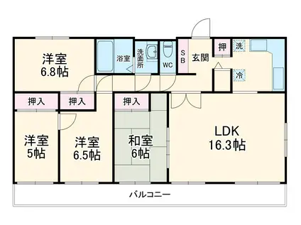 イデアーレ野比(4LDK/3階)の間取り写真