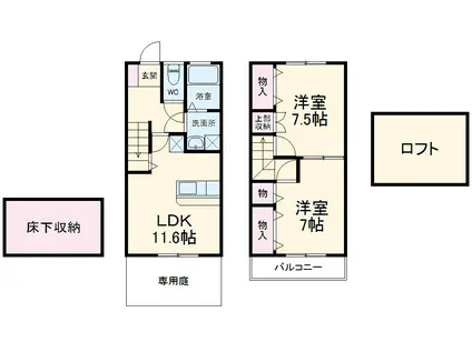 ヴィアッジャーレ　Ｂ棟(2LDK)の間取り写真