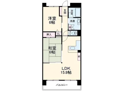 グリーンミユキ高崎(1SLDK/7階)の間取り写真