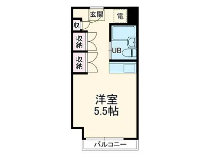 アミティ衣笠(ワンルーム/3階)の間取り写真