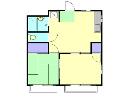 ベイサイドハイツB(2K/2階)の間取り写真