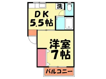 ガーデンヒルズⅡ(1DK/1階)の間取り写真