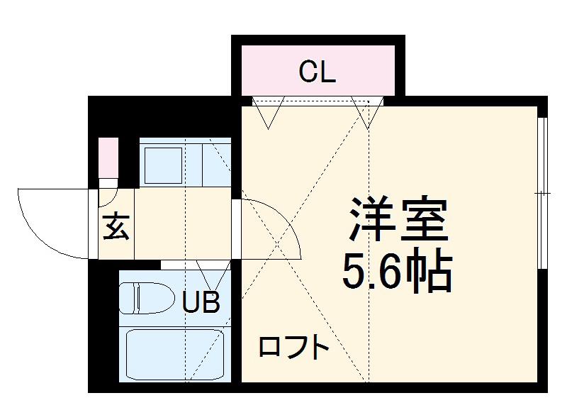 ライカハウス(1K/1階)の間取り写真