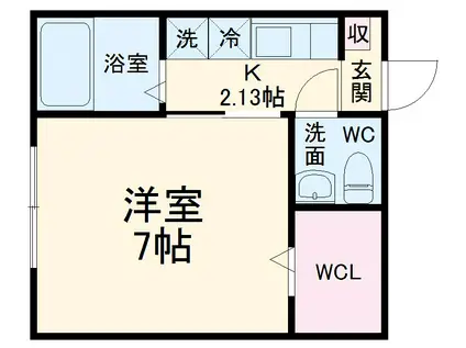 クラックス鎌ヶ谷(1K/1階)の間取り写真