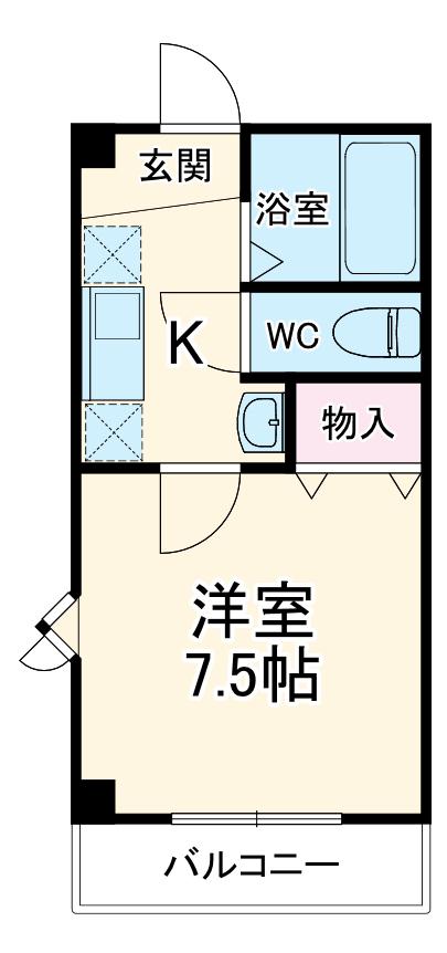 サンハイツ(1K/3階)の間取り写真