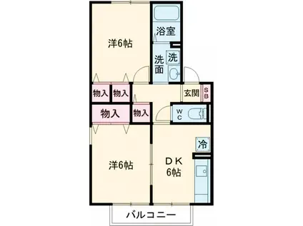 セジュールフジ(2DK/1階)の間取り写真