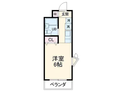 ハイツ大門(1K/2階)の間取り写真