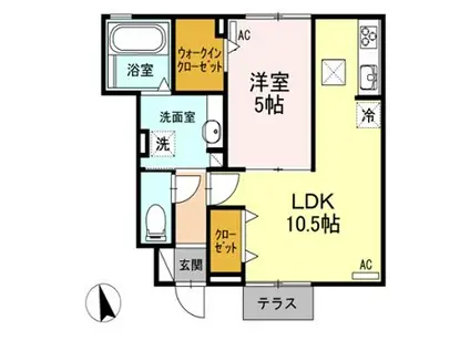 メゾン エスポワール(1LDK/1階)の間取り写真