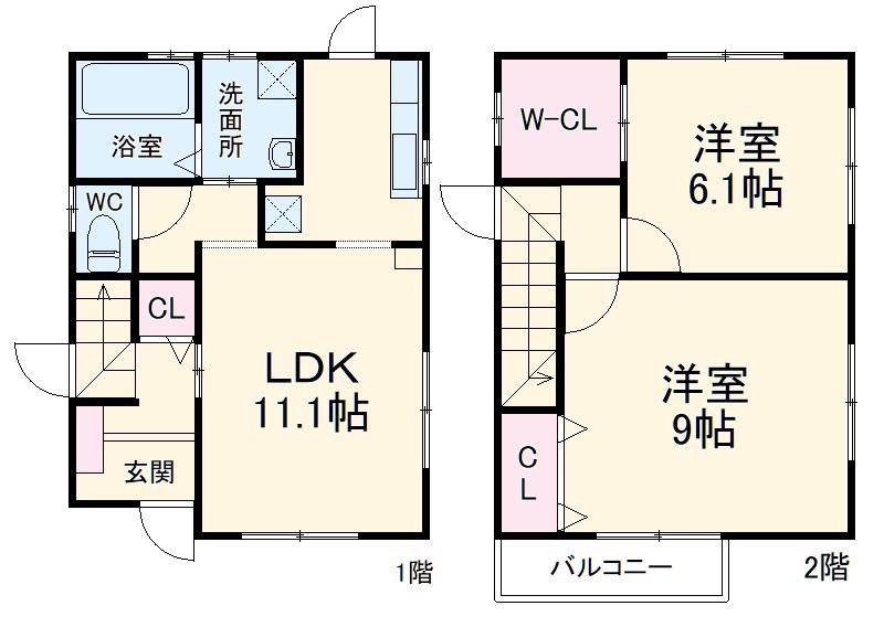 信越本線 磯部駅(群馬) 徒歩36分 2階建 築15年(2LDK)の間取り写真