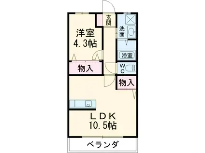 メゾン248(1LDK/1階)の間取り写真