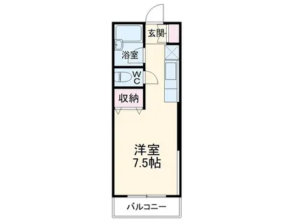 エクセレントこはく(ワンルーム/2階)の間取り写真