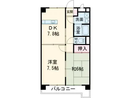 サンヨウハイネス(2DK/8階)の間取り写真