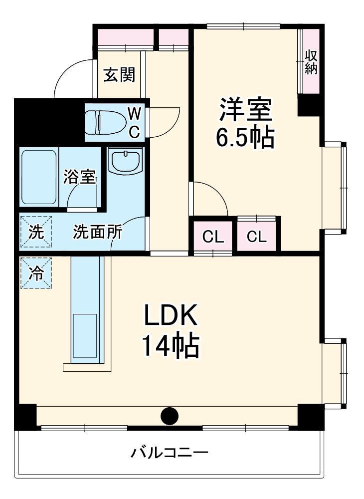 オネスティ高根台八番館(1LDK/1階)の間取り写真