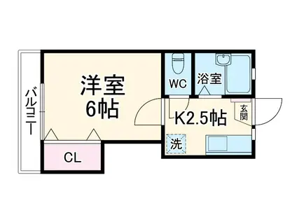 ホワイトコート綱島A(1K/1階)の間取り写真