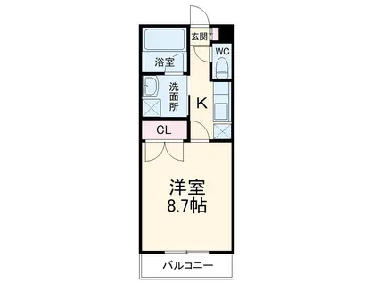 ゾンネンハイムアマノⅡ(1K/3階)の間取り写真