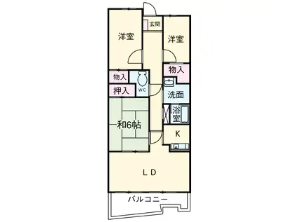 RMⅡ高崎(3LDK/6階)の間取り写真