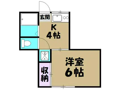 豊和コーポ(1K/2階)の間取り写真