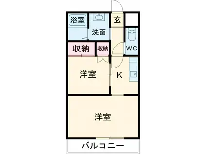 ブレーンハイム柴山(2K/6階)の間取り写真