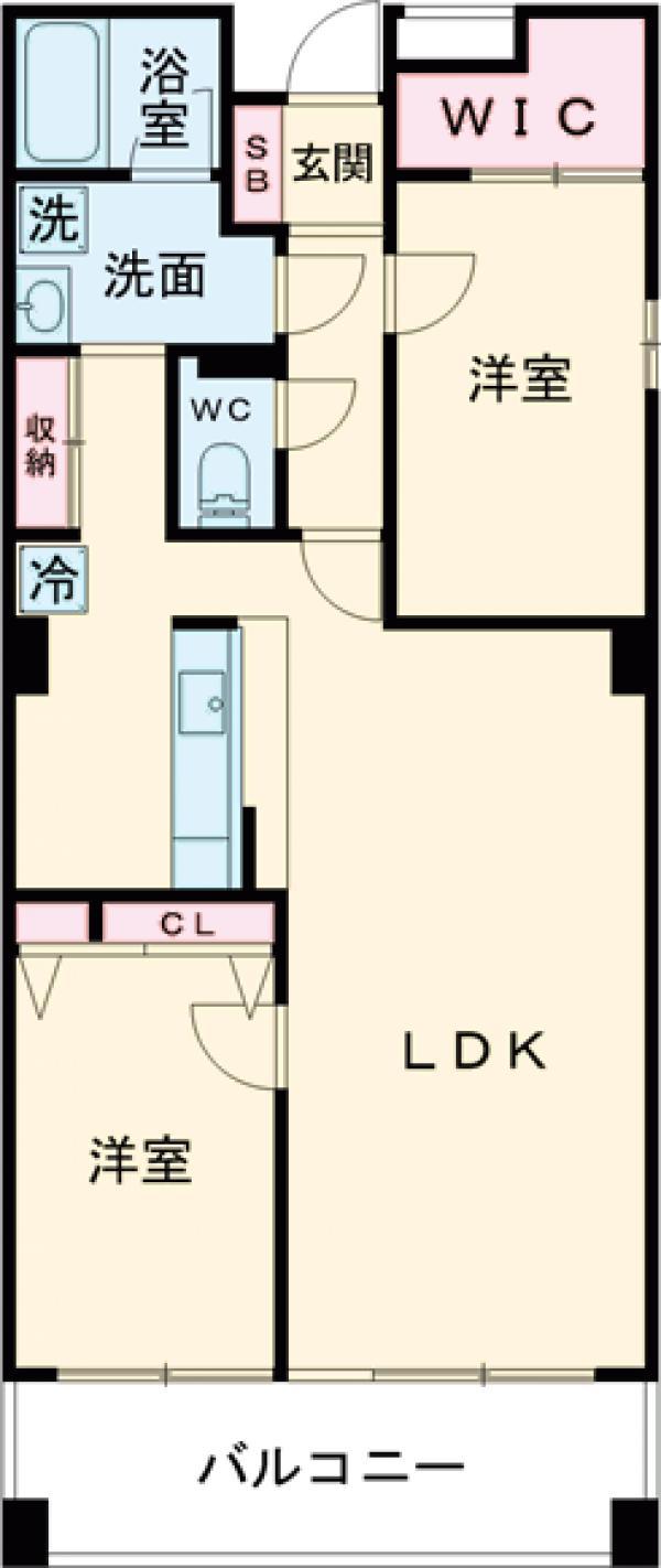 TO-MOREビル(2LDK/10階)の間取り写真