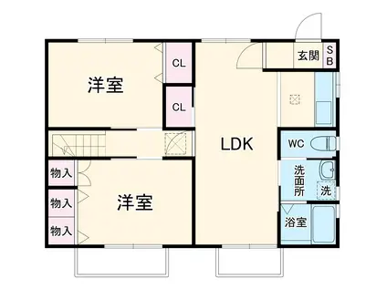 橋目町アパート(2LDK/2階)の間取り写真