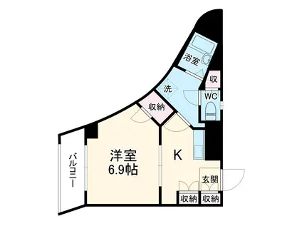 レジデンツア元住吉(1K/1階)の間取り写真