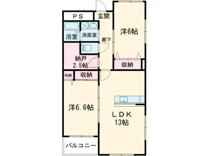 グランⅡ(2SLDK/3階)の間取り写真