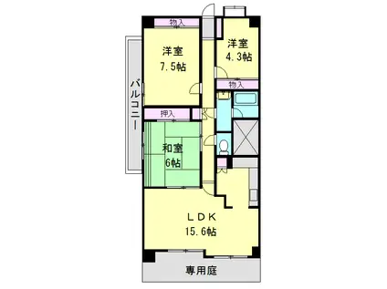 フォレスト早稲田(3LDK/1階)の間取り写真