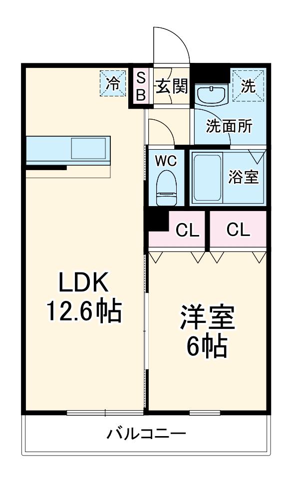 リブリ・緑ヶ丘Ⅱ(1LDK/1階)の間取り写真