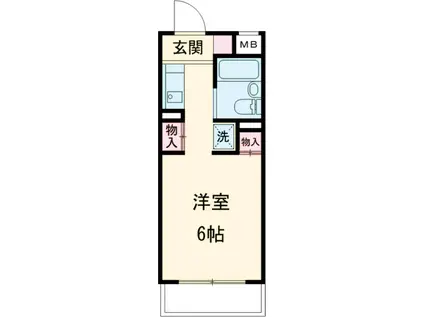 ヴィラージュ小金井(ワンルーム/2階)の間取り写真