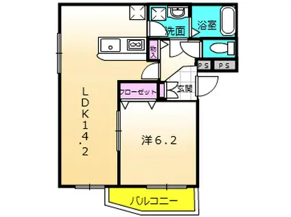 メーラ鶴間Ⅰ(1LDK/1階)の間取り写真