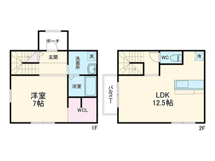 アンティーブ　Ｂ棟(1LDK)の間取り写真