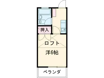 ウイング水野(1K/2階)の間取り写真