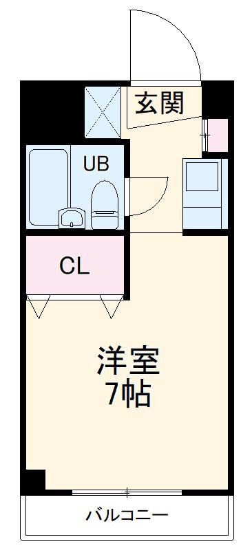 シャルマン高砂Ⅱ(ワンルーム/5階)の間取り写真