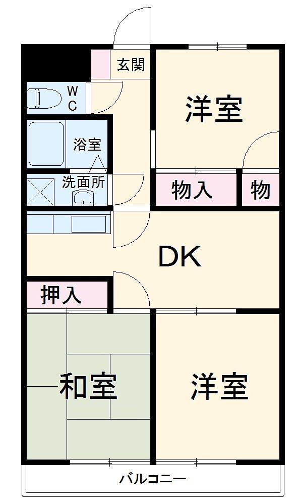 フォレスト本宮(3DK/5階)の間取り写真