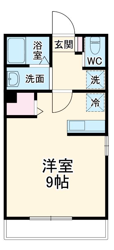クオーレ習志野台Ⅱ(1K/1階)の間取り写真