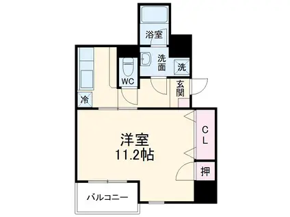 クオリア若宮町(1K/5階)の間取り写真