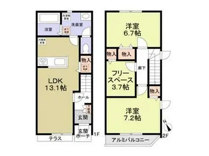メゾン　ド　ラソ(2SLDK)の間取り写真