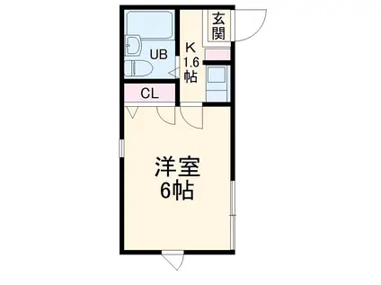 ジャーティン伊藤(1K/1階)の間取り写真