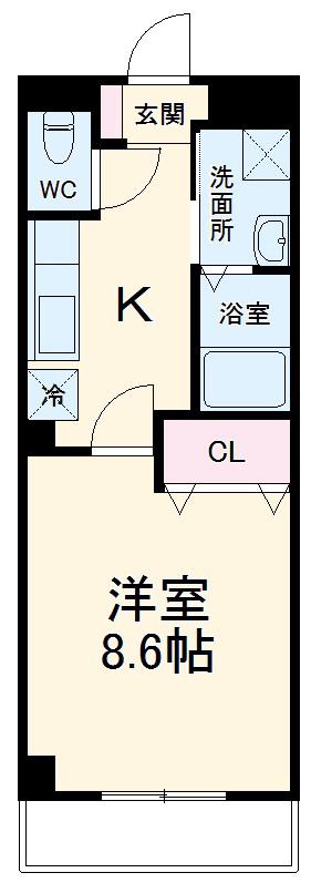 ブルーム ヒルズ(1K/3階)の間取り写真