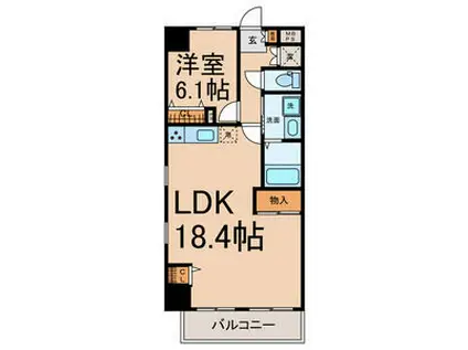 CASA VERDE(1LDK/12階)の間取り写真