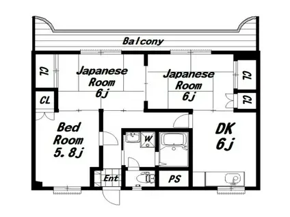 シャトル上杉(3DK/5階)の間取り写真